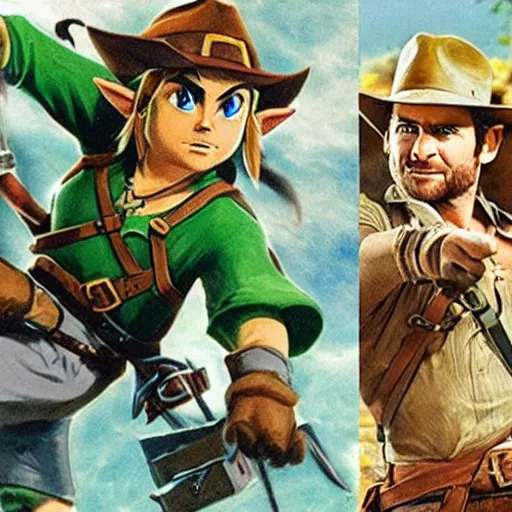 Image similar to The Legend of Zelda and Indiana Jones