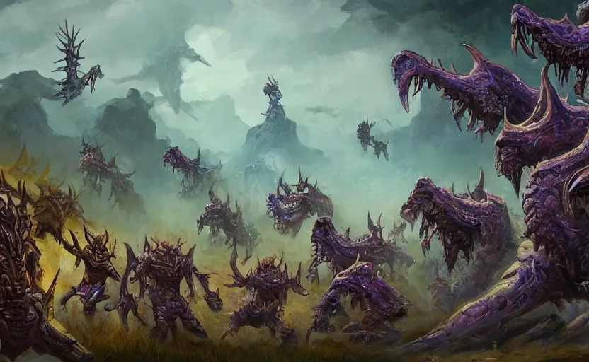 Prompt: A painting of the Zerg trending on artstation in the style of Greg Rutkowsky