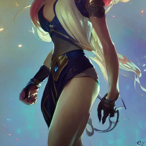 Prompt: portrait of lux from league of legends, art by artgerm and greg rutkowski, alphonse mucha, cgsociety