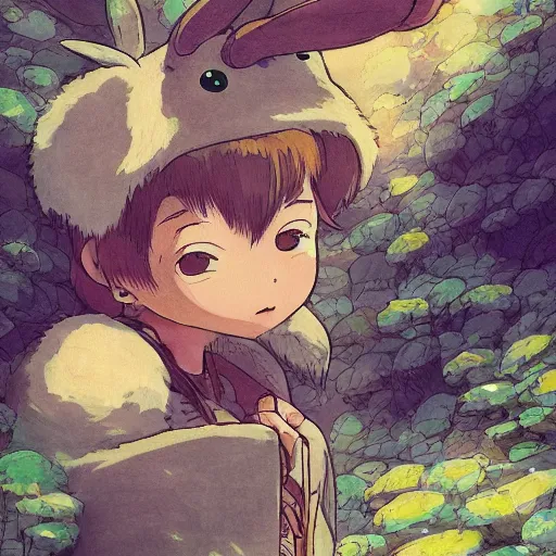 Image similar to cute creature made in studio ghibli artstyle, high quality detailed, 8k, smooth, sharp focus, beautiful scene, ghibli, wonderful, anime art , cinematic