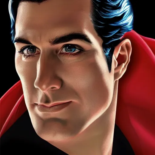 Prompt: an ultra - realistic head and shoulders portrait painting of superman in the style of alex ross. 4 k. ultra - realistic. highly detailed. dark fantasy. epic lighting.