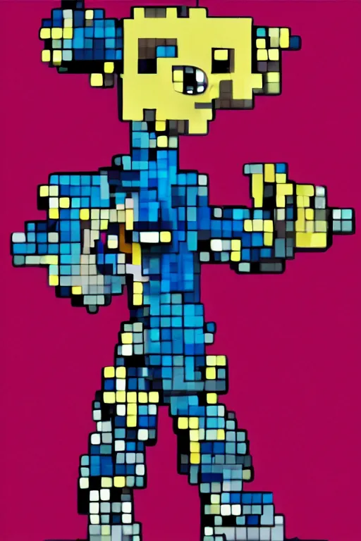 Image similar to man made of tv static, game character