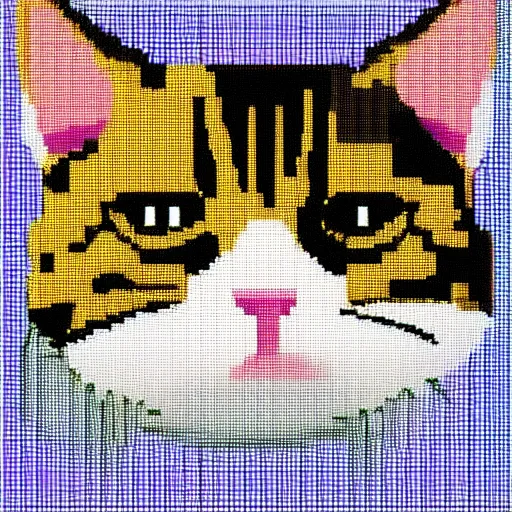 Image similar to 2d pixel art of a cat, full body, no background, lowres