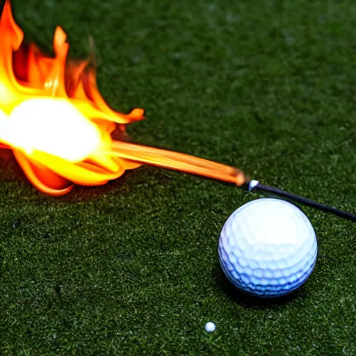 Image similar to golf ball on fire