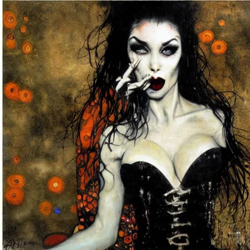 Image similar to vampire, klimt, royo, miro, frazetta, whealan,