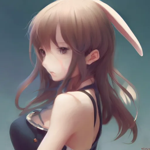 Image similar to an anime portrait of a cute bunny girl by Stanley Artgerm Lau, WLOP, Rossdraws, James Jean, Andrei Riabovitchev, Marc Simonetti, and Sakimichan, trending on artstation