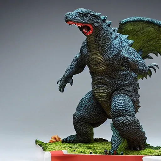 Prompt: highly detailed Godzilla figurine