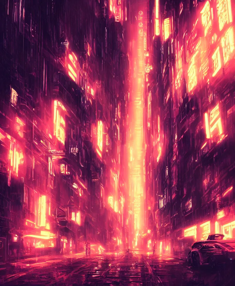 Image similar to warp speed concept art blade runner 2049 tron neon alleyway night