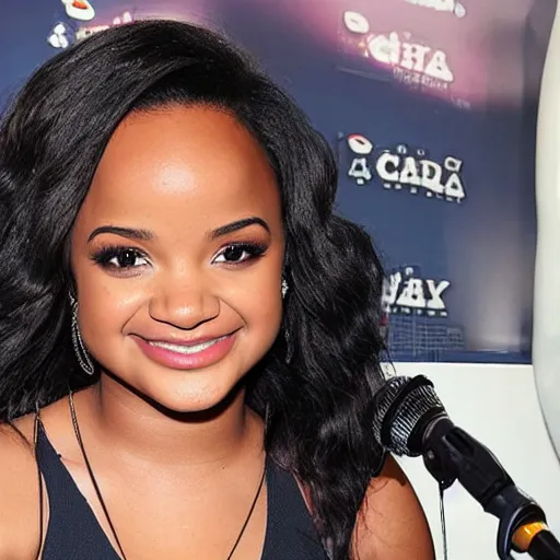 Prompt: kyla pratt singing a song