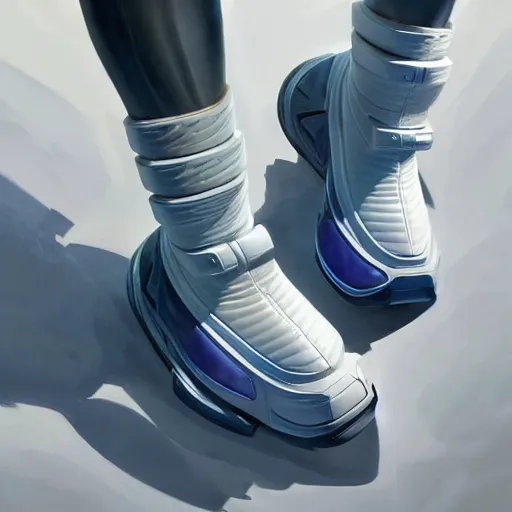Prompt: futuristic balenciaga sneakers design by jesper ejsing, highly detailed, rim light, art, cinematic lighting, very coherent, hyper realism, high detail, 8 k
