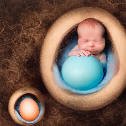 Image similar to baby mermaid hatching out of an egg, realistic photography, high detailed