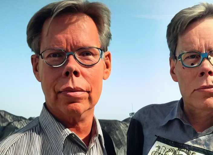 Prompt: an epic concept masterpiece of bob lazar existing in his own mind within area 5 1