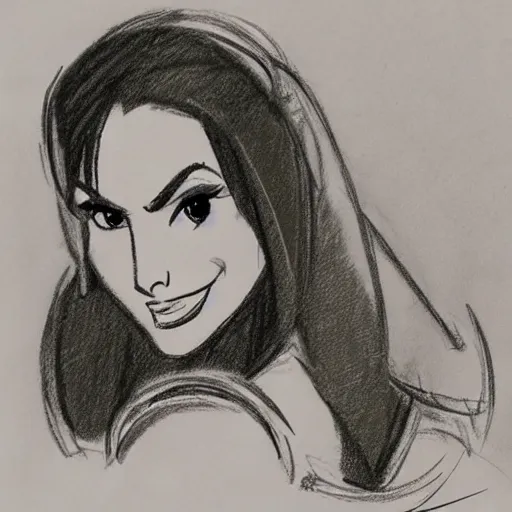 Image similar to milt kahl sketch of victoria justice as princess padme from star wars episode 3