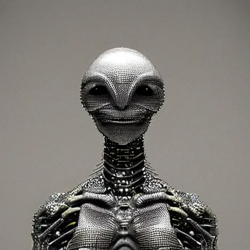 Prompt: alien made of crystals and diamonds, glass, artstation