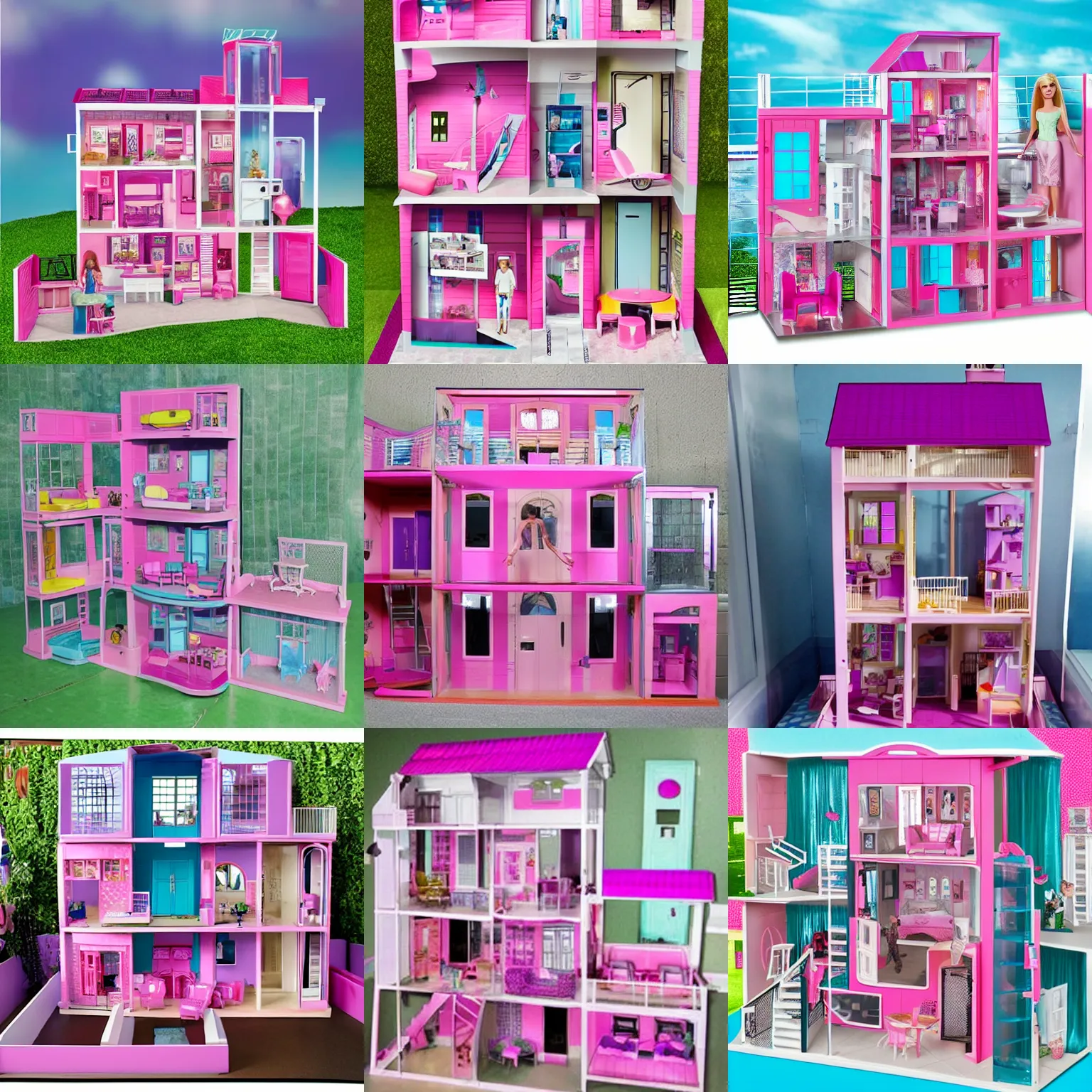 Prompt: prison inspired by Barbie's Dreamhouse