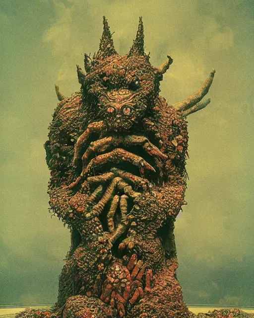 Image similar to photo of a childrens birthday cake beast designed by beksinski, bokeh