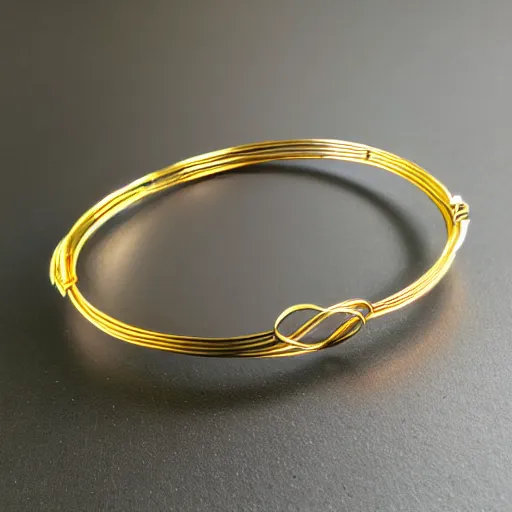 Image similar to archaic Primitive Gold Bangle, 14K Gold Wire, Single Center sinister tungsten rock , Shungite Bangle, Mineral and Gold Jewelry, Product Photography