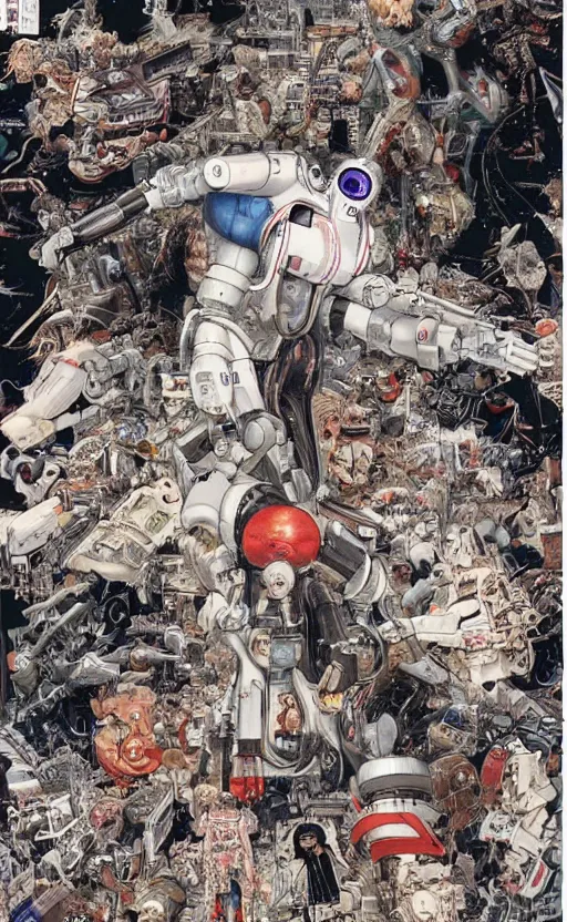 Prompt: the end of human species surpressed by artificial intelligence in style of katsuhiro otomo