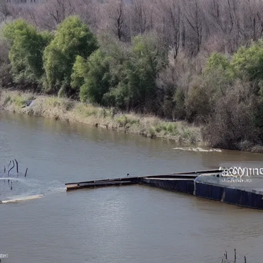 Image similar to odra river filled with toxic waste, decaying bodies of animals and dead, poisoned flora, high quality, informative press report photo 1 / 8 f