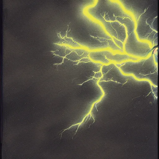 Prompt: polaroid of a lightning strike expressive beautiful hard edges high contrast brush