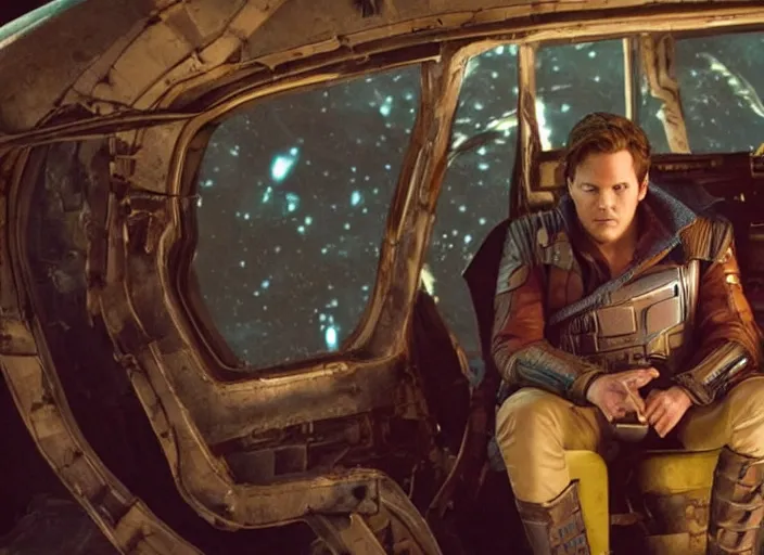 Image similar to a very high resolution image from a new movie, starlord. inside of a car. mountains, falling stars, directed by wes anderson