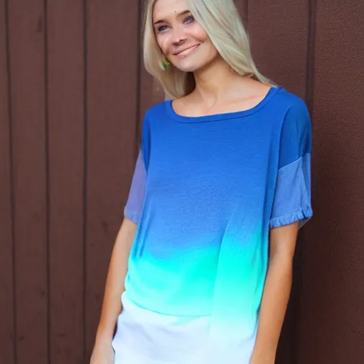 Image similar to blue green ombre shirt