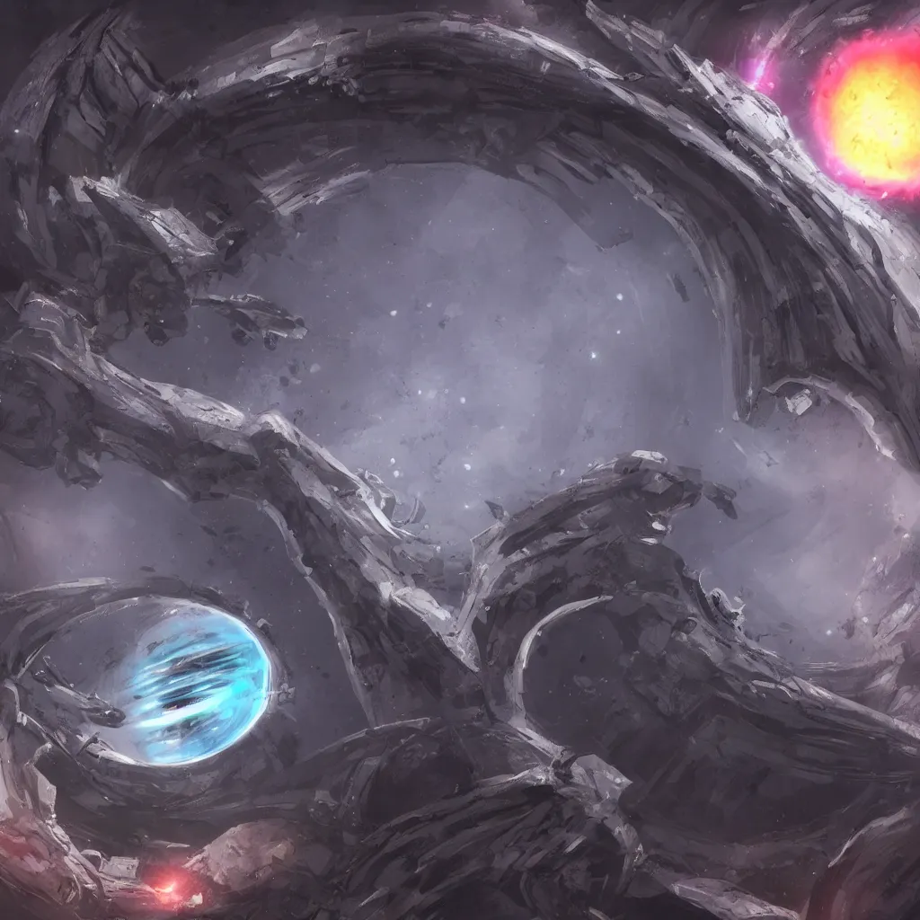 Prompt: black hole sucking in, arcain style, ultra detailed, concept art