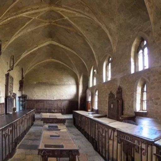 Image similar to a medieval school