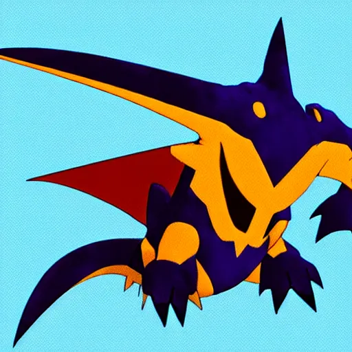 Image similar to garchomp in the style of { { { [ [ [ [ [ [ r. j. palmer ] ] ] ] ] ] ] } } }