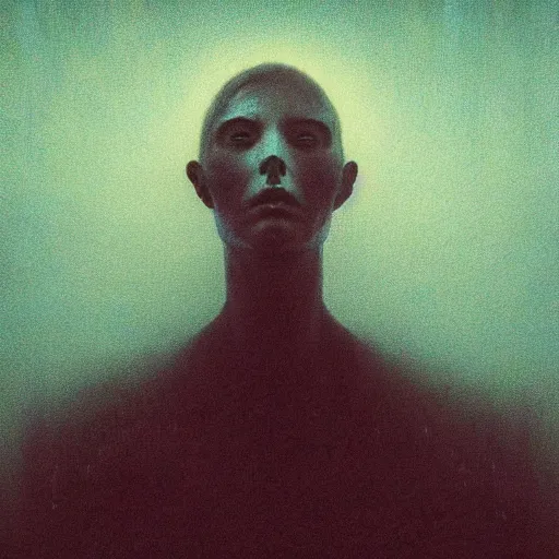 Prompt: expressive portrait of the digitally glitched soul, dramatic lighting, god rays, edges, universal background, facial expression, atmospheric lighting, motion design, by Beksinski, maze, sharp focus