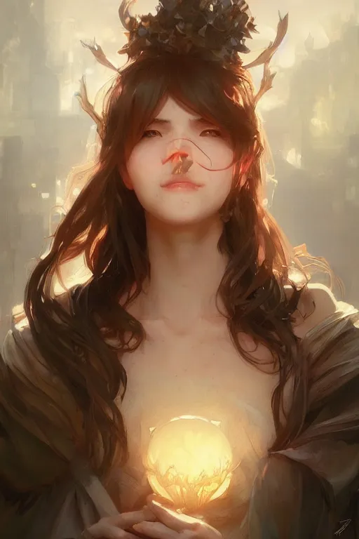 Image similar to smile, final fantsy, digital painting, portrait , cinematic lighting, highly detailed, artstation, concept art, illustration, smooth, sharp focus, artgerm , greg rutkowski, alphonse mucha, editor's pickup, trending on artstation, trending on deviantart, WLOP