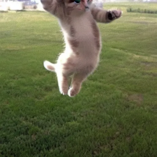 Image similar to the cutest kitten in the world flying through the air