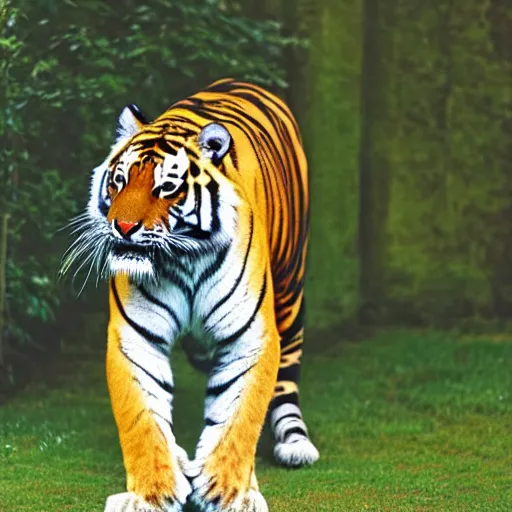 Prompt: a tiger with spiral stripes