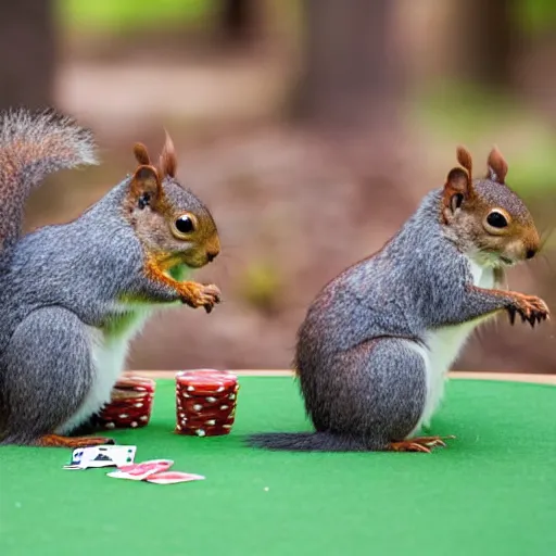 Image similar to a meeting of squirrels playing poker