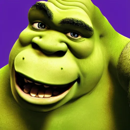 Image similar to shrek as a human, photorealistic, hyper detailed, 4 k