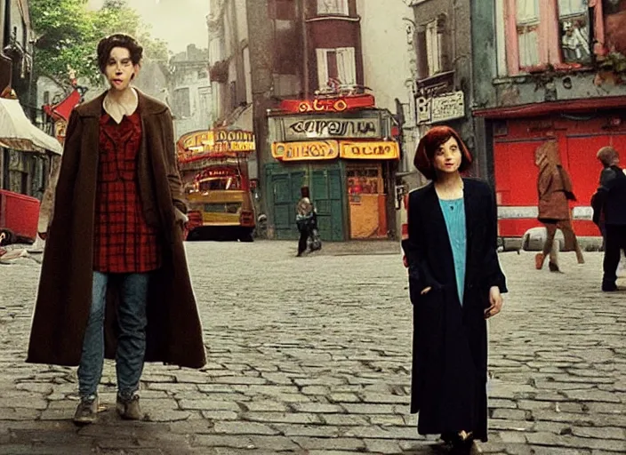 Prompt: a film still of doctor who in amelie ( 2 0 0 1 )