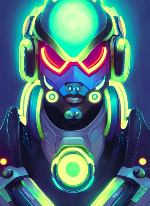 Image similar to symmetry portrait of lucio from overwatch, sci - fi, tech wear, glowing lights intricate, elegant, highly detailed, digital painting, artstation, concept art, smooth, sharp focus, illustration, art by artgerm and greg rutkowski and alphonse mucha