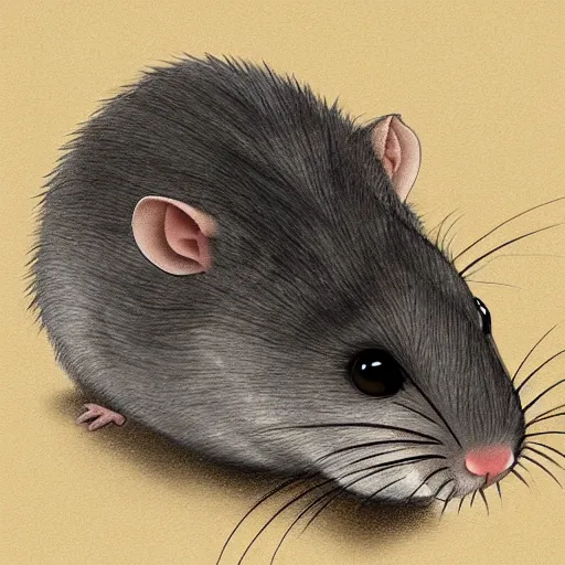 Image similar to a rat with the face in the shape of Lysoform, trending at artstation