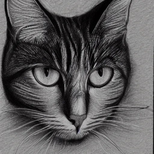 Image similar to a collaboration drawing of a cat