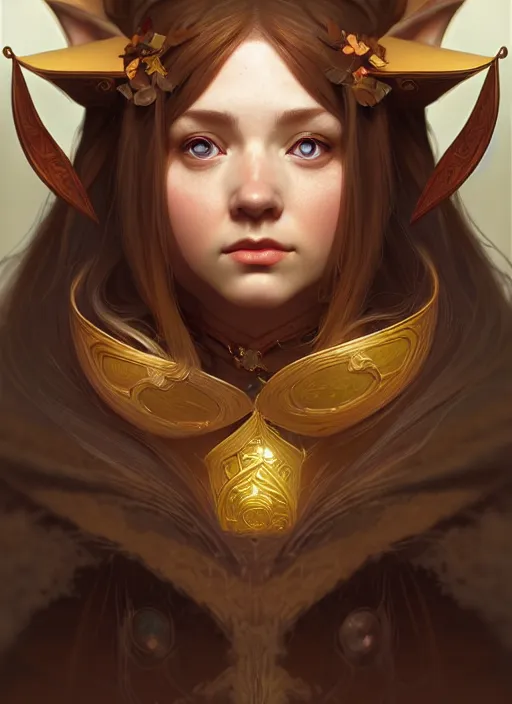 Image similar to portrait of an elf - dwarf using the golden ratio, highly detailed, digital painting, artstation, sharp focus, illustration, art by tan zi and ayanamikodon and alphonse mucha and wlop