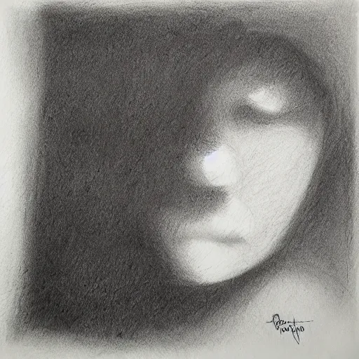 Image similar to charcoal drawing introspective bother 5 x 5 grid