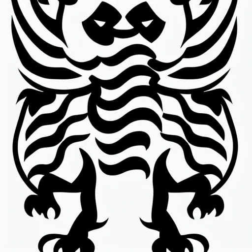 Image similar to vector art of welsh dragon and panda mixed, intercrossed, chimera, adobe illustrator