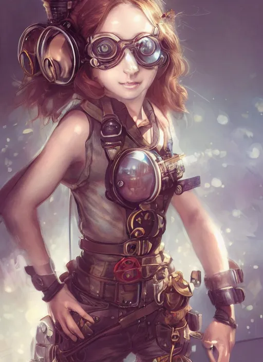 Image similar to girl, steampunk, goggles, pilot, portait, made by stanley artgerm lau, wlop, rossdraws, james jean, andrei riabovitchev, marc simonetti, yoshitaka amano, artstation