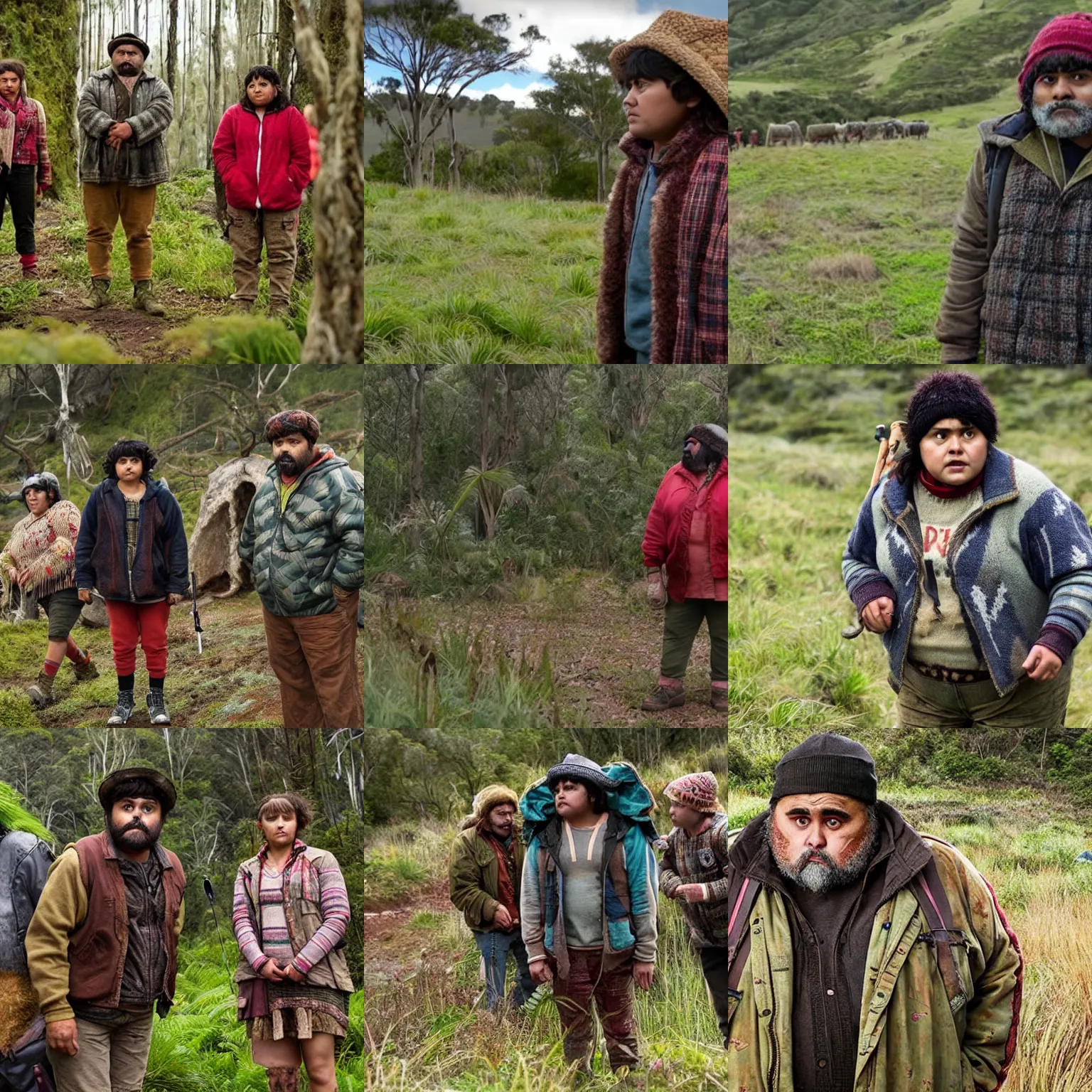 Prompt: a still from hunt for the wilderpeople ( 2 0 1 6 )