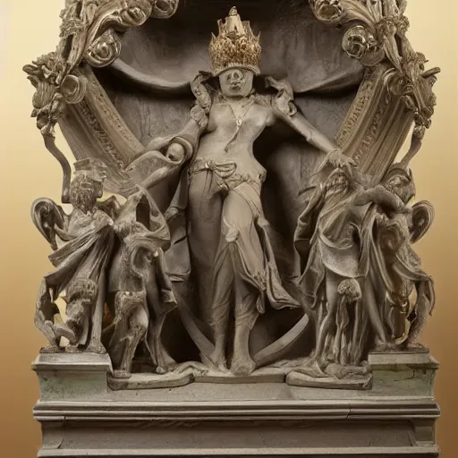 Prompt: an ornate and elegant sculpture of a king
