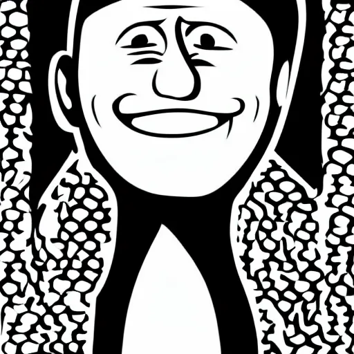 Image similar to portrait of a cook or chef looking at the camera, cartoon, digital art, symmetrical face, smiling face happy, by cooke darwyn