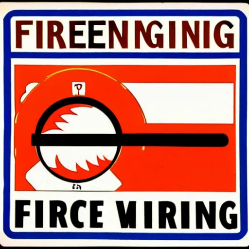 Image similar to vintage fire warning label