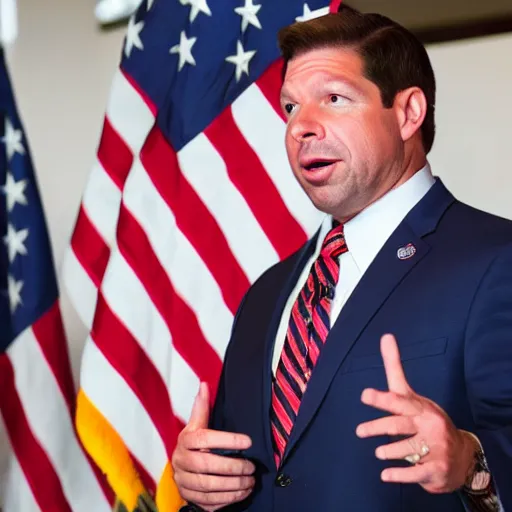 Prompt: ron desantis in our flag means death