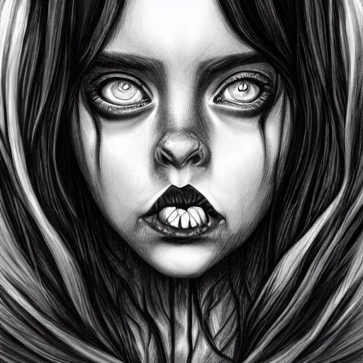 480+ Drawing Of The Scary Girl Face Stock Illustrations, Royalty