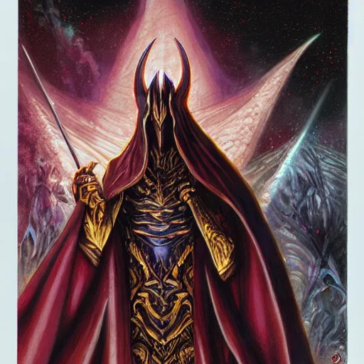 Image similar to majestic evil lord Sauron the ruler on the ring of power by Mark Brooks, Donato Giancola, Victor Nizovtsev, Scarlett Hooft, Graafland, Chris Moore